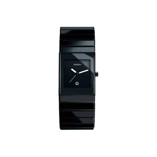 RADO Кварцевый механизм Мужские часы Часы 27,2 мм Черный циферблат Керамические корпуса Керамический ремешок
