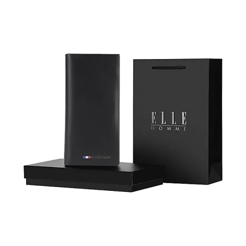 ELLE HOMME Кошелек из коровьей кожи держатель для карт стандартный мужской черный