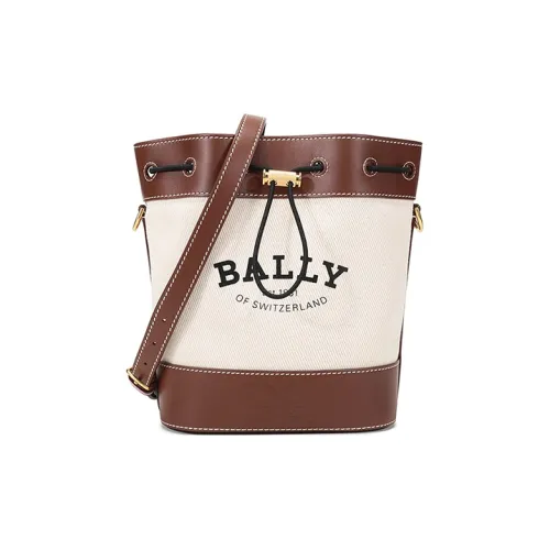 BALLY Ткань с кожаными вставками ведрообразные сумки сумки через плечо сумка на плечо женская бежево-коричневый