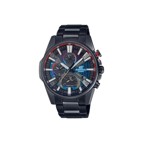 CASIO Солнечный Кварцевый Механизм Мужские Часы EDIFICE 50мм*45,2мм*9,6мм Черные