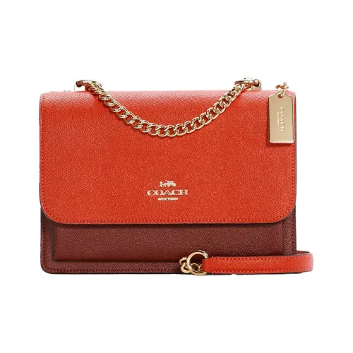 COACH Кожа Сумка через плечо Маленькая Женская Апельсин Коричневый