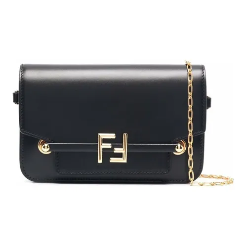 FENDI Клатч из коровьей кожи сумка через плечо мини-сумка женская черная