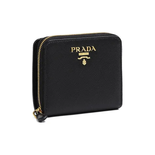 PRADA Saffiano кожа кошелек женский черный
