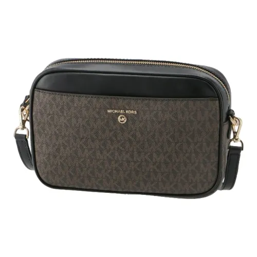 MICHAEL KORS Jet Set Charm Кожа Camera Сумка Сумка через плечо Большая Женская Коричневая Черная Многоцветная