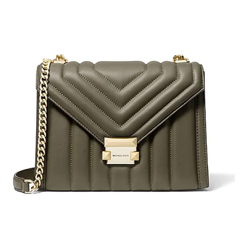 MICHAEL KORS Whitney Овчина Конверт Сумка через плечо Сумка на плечо Сумка через плечо Большая Женская Армейский зеленый