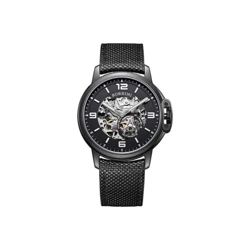 ROSSINI Medallion Collection Автоматический Механический Механизм Часы из Натуральной Кожи Ремешок Мужские Часы