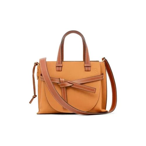LOEWE Gate Мягкая Рельефная Телячья Кожа Сумка через плечо Сумка Маленькая Женская Candy Color Светлый Кармель Орех