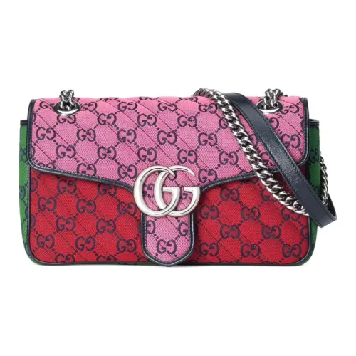 GUCCI Marmont Monogram Multicolor Лоскутное шитье Холст Сумка через плечо Сумка на плечо Маленькая Женская Многоцветная