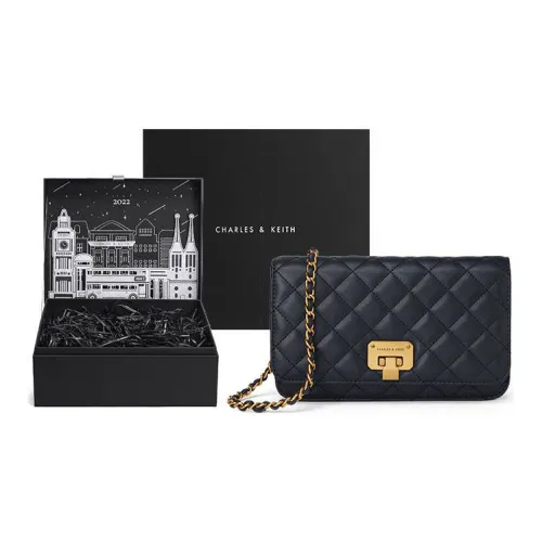 CHARLES KEITH Синтетическая кожа Маленькая квадратная сумка сумка с цепочкой сумка через плечо женская темно-синий