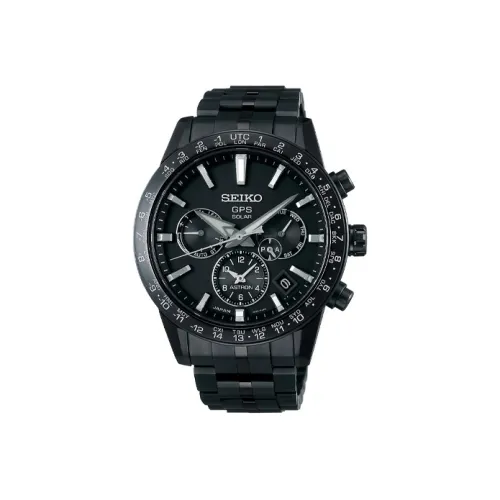 SEIKO ASTRON 5X Collection Солнечный Кварцевый Механизм Титан Ремешок Часы Мужские Черный Циферблат SBXC037
