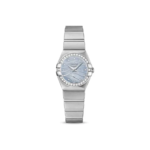 OMEGA Constellation Series Constellation Watch Кварцевый механизм Женские часы 24 мм Синий циферблат Ремешок из нержавеющей стали