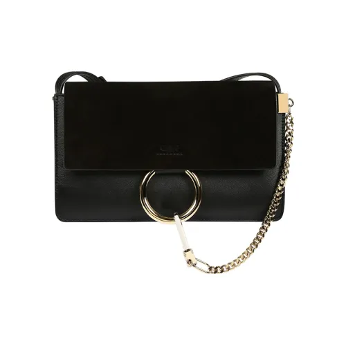 Chloe Faye Замша Пэчворк Телячья кожа Сумка через плечо Маленькая Женская Черная