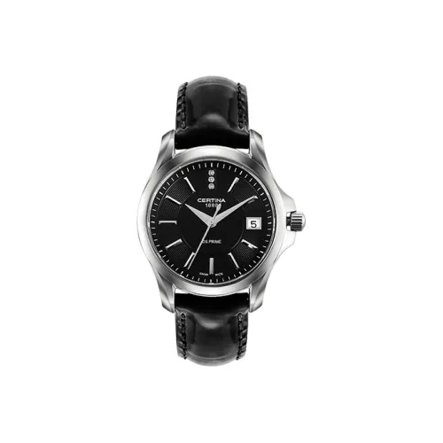 CERTINA Supreme Collection Кварцевый механизм Женские часы 32 мм Черный циферблат Корпус из нержавеющей стали Кожаный ремешок