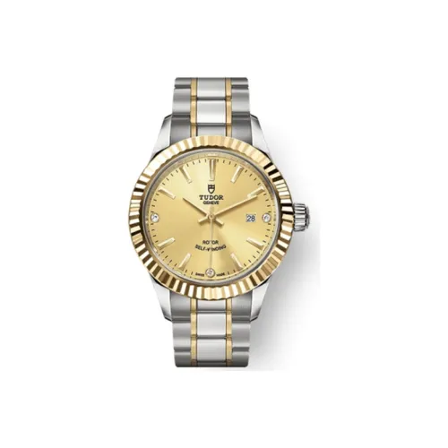 TUDOR Wind Style Collection Автоматический Механический Механизм Женские Часы 28 мм Золотой Циферблат M12113 0007