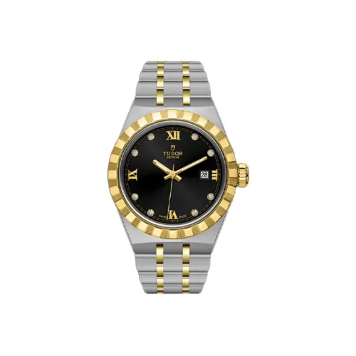 TUDOR Royal Collection Автоматический Механический Механизм Женские Часы 28 мм Черный Циферблат Стальные Оправа Часов Стальной Ремешок