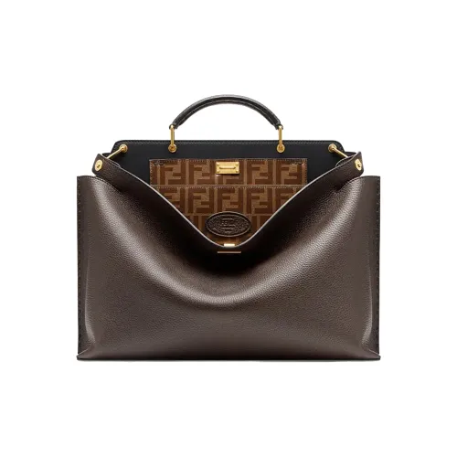 FENDI Кожа Доска для ноутбука Сумка на одно плечо Мужская Коричневая