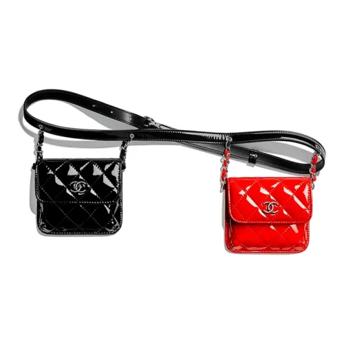 CHANEL Коровья кожа Бананка Стандартная Женская Черная Красная