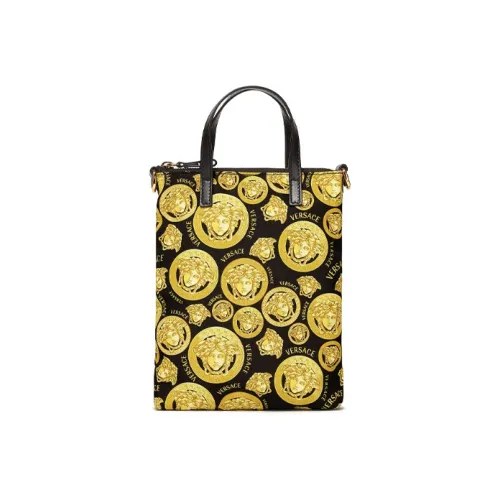 VERSACE Текстиль Коровья кожа Сумка-тоут Сумка для покупок Сумка через плечо Мини Унисекс Золотой