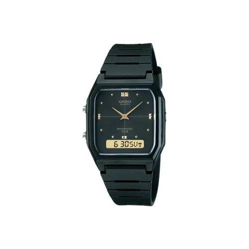 CASIO YOUTH Collection Кварцевый механизм Блок Смольный ремешок Часы Мужские Черный циферблат