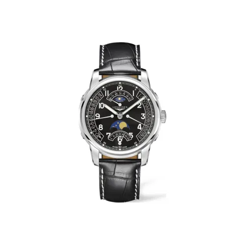 LONGINES Classic Vintage Автоматический Механический Часы Мужские 44 мм Черный Циферблат Корпус из Нержавеющей Стали