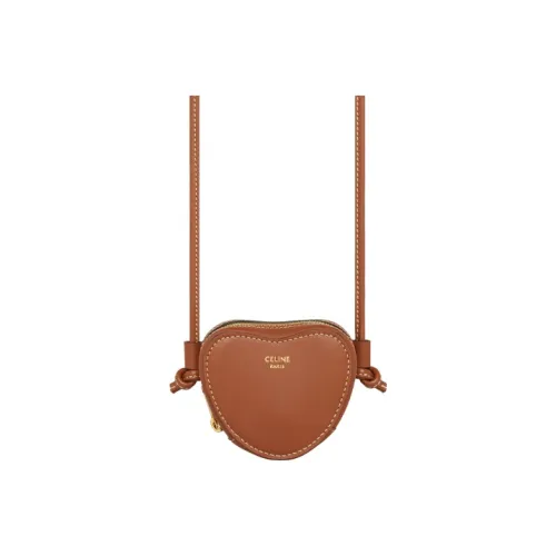 CELINE Сумка через плечо из гладкой коровьей кожи женская цвет рыжево-коричневый