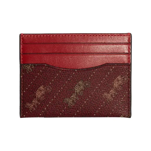 COACH Card Case Кожаный держатель для карт Женский Красный