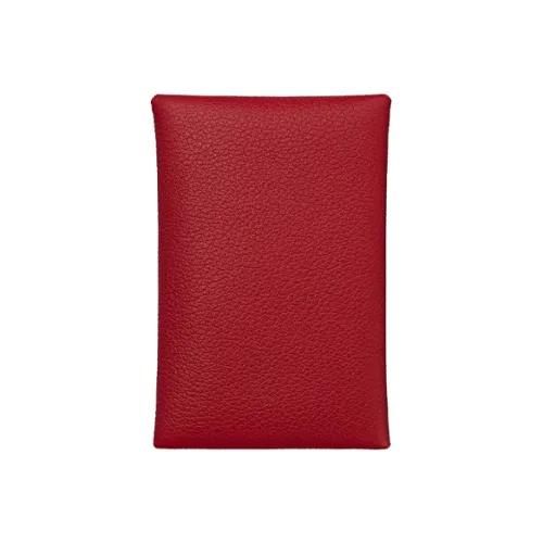 HERMES Calvi Evercolor Телячья кожа Держатель для карт Женские Cassak Красный