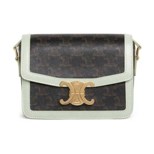 CELINE Teen Triomphe Телячья кожа Плечевая сумка Женская Светло-зеленая