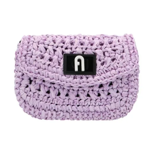 Furla 1927 Collection Сумка через плечо из соломенной ткани маленькая женская сумка фиолетовая