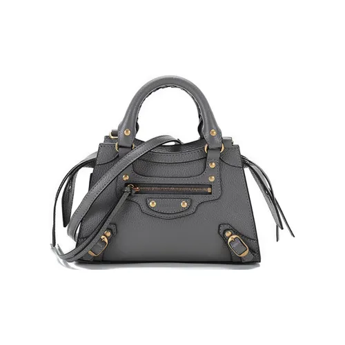 Balenciaga Neo Classic Коровья кожа Байкер Сумка Портативная сумка через плечо Мини женская темно-серый