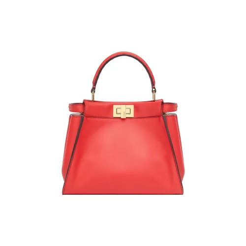 FENDI Peekaboo Телячья кожа Сумка через плечо Сумка Мини Женская Красная