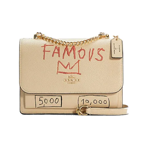 COACH X Jean Michel Basquiat Коллаборация Klare Кожа Аккордеонная сумка Сумки через плечо Сумка через плечо Маленькая Женская Хаки