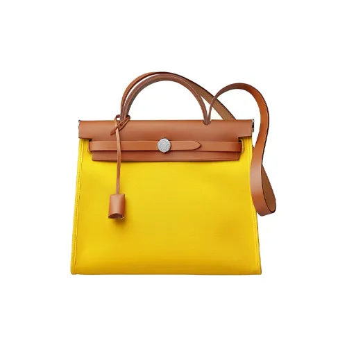 HERMES Herbag Zip Коровья кожа Сумка Сумка через плечо Сумка через плечо Женская Неаполитанский Желтый