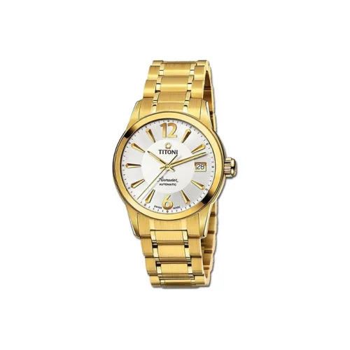TITONI Автоматический Механический Механизм Мужские Часы 37,8 мм Белый