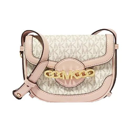 MICHAEL KORS Hally Искусственная кожа Седло Сумка Сумка через плечо Мини Женская Ванильный белый Нежно-розовый
