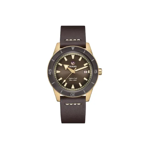 RADO Автоматический Механический Механизм Мужские Часы Captain Cook Collection 42mm*12,5mm Коричневый