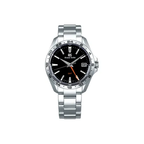 GRAND SEIKO Sport Series Коллекция Кварцевый механизм Нержавеющая сталь Ремешок Часы 39 мм Мужские часы Черный циферблат SBGN003G