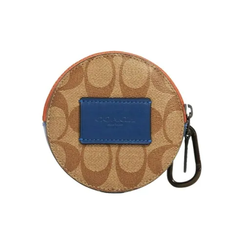 COACH Hybrid Коровья кожа Монетница Мужской Коричневый Синий