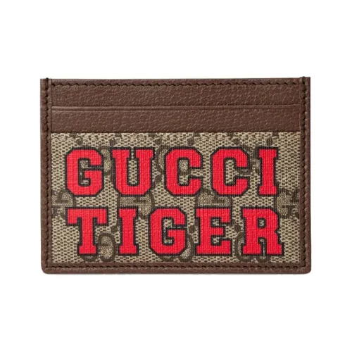 GUCCI Canvas с кожаными вставками держатель для карт держатель для карт мужской коричневый