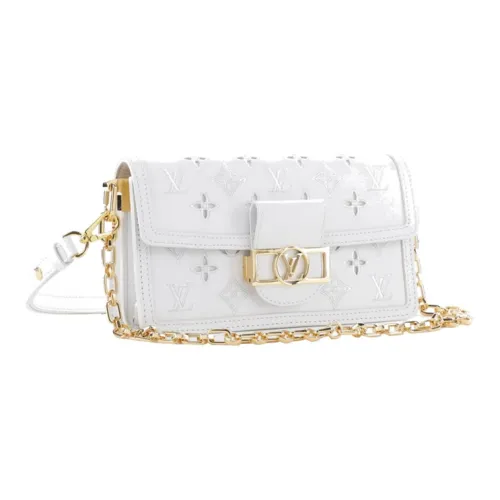 LOUIS VUITTON Match Tennis Collection Dauphine Кожа Сумка с цепочкой Сумки через плечо Сумка на плечо Женская Белая