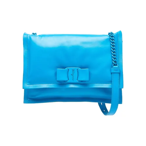 FERRAGAMO Viva Коровья кожа Сумка через плечо Маленькая Женская Синяя