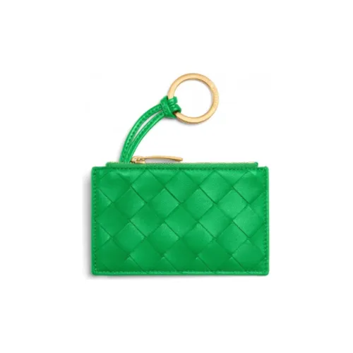 Bottega Veneta Клатч из коровьей кожи Key Pouch Mini Женский Попугай Зеленый
