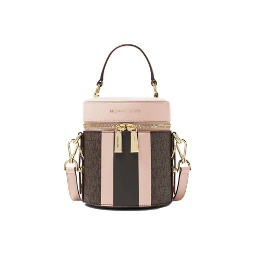 MICHAEL KORS Bedford Коровья кожа Цилиндрическая сумка Сумка через плечо Сумка среднего размера Женская Коричневый и Розовый