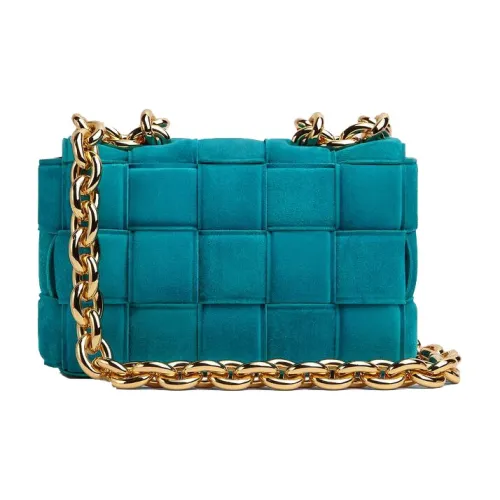 Bottega Veneta Chain Cassette Замша Коровья кожа Pillow Bag Handheld Crossbody Bag Shoulder Bag Женская Blue