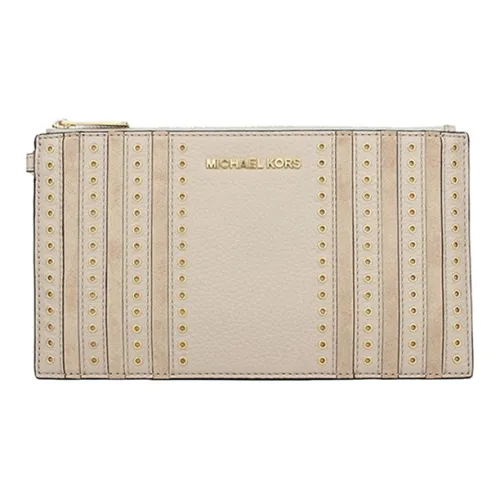 MICHAEL KORS Клатч из коровьей кожи кошелек женский бежевый