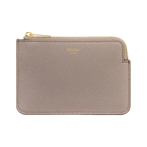 CELINE Телячья кожа с текстурой держатель для монет кошелек женский цвет серый