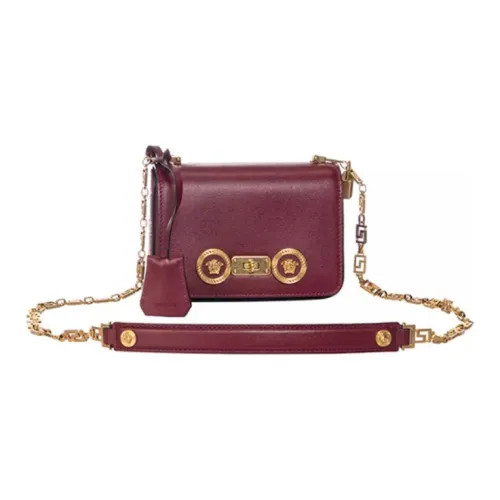 VERSACE Сумка через плечо из коровьей кожи мини женская пастообразный фиолетовый цвет