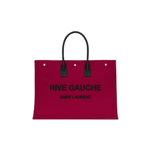 SAINT LAURENT Rive Gauche Felt Leather Insert Tote Bag Unisex Fuchsia SAINT LAURENT Rive Gauche Войлок с кожаными вставками Сумка-тоут Унисекс Фуксия