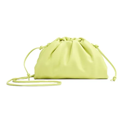 Bottega Veneta Телячья кожа Облачная сумка Одно плечо Через плечо Клатч Мини Женская Морская трава Желтый