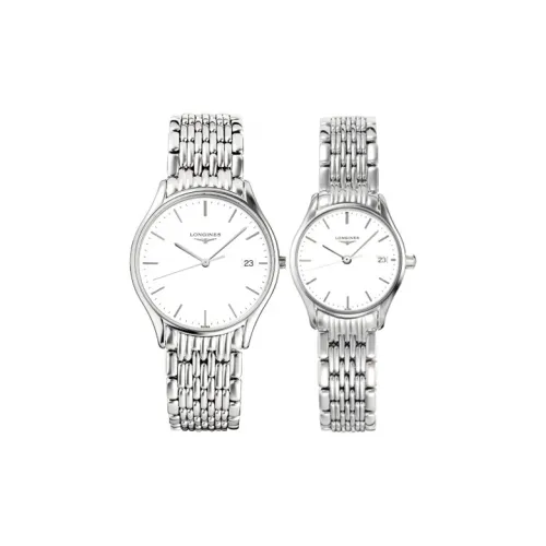 LONGINES Lvya Collection Кварцевый механизм Унисекс Часы 35 мм Белый циферблат Корпус из нержавеющей стали Ремешок из нержавеющей стали